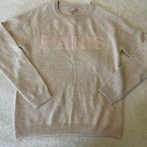Philosophy 100% Cashmere Paris Sweater Oatmeal Cream/Pink Medium